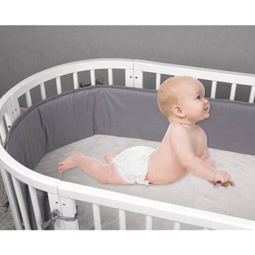 4pcs/set Baby Bed Solid Color Cotton Crib Infant Bumper Strip Anti-drop Barrier