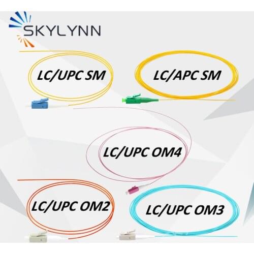 50 PCS LC Connector Pictails, 1.5 Meter Single Mode G657A2 Multi Mode OM2/OM3/OM4 0.9mm LSZH Jacket Fiber Optic Pigtails