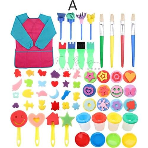 61 piece set of sponge painting brush paint tray DIY painting EVA sponge seal set