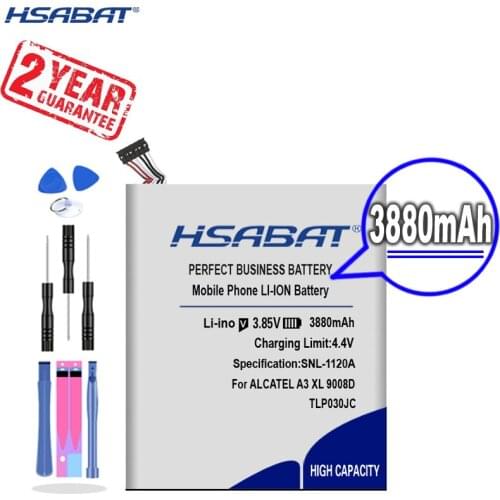 New Arrival [ HSABAT ] 3880mAh TLP030JC Replacement Battery for Alcatel One Touch A3 XL 9008 9008X 9008D CAC3000034CC