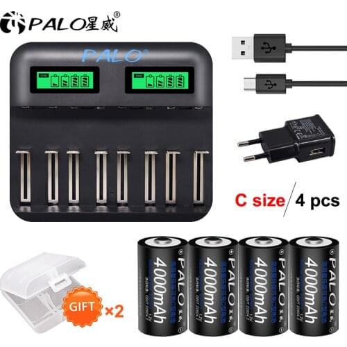 PALO 100% Original 1.2v Nimh C Size Rechargeable Battery 4000mah Nimh C Size Rechargeable Battery R14