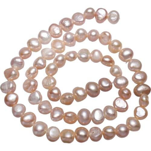 Cultured Potato Freshwater Pearl Beads 14.5'' Strand 7-8mm Natural Pink Pearl Beads For Making Diy Jewelry Bracelet Necklace