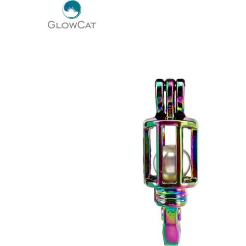 C625 5pcs/lot Rainbow Color Tool Screwdriver Bead Pearl Cage Locket Pendant Pearl Locket Fairytale Party