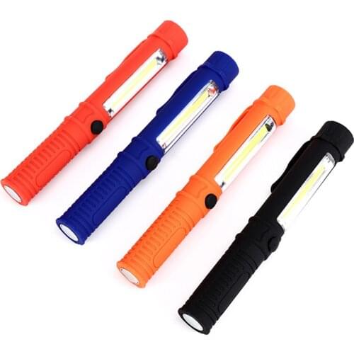 COB LED Work Flashlight with Magnetic Base & Clip Multi-Function Pocket Pen Light Inspection Work Light for Car Repair, Outdoor
