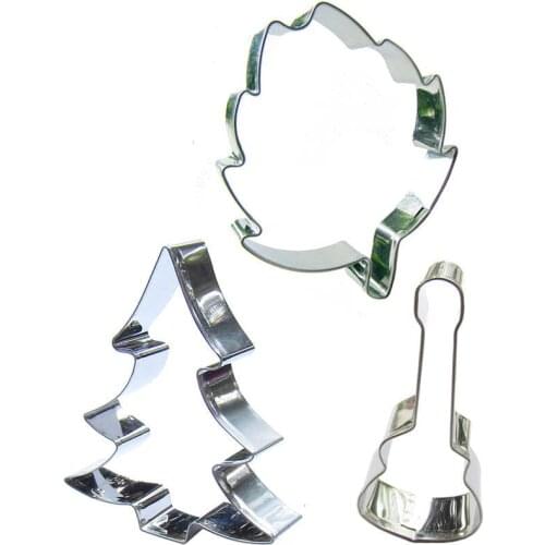 Leaves, Guitar, Christmas tree shape 3 piece biscuit cutting molds, baking tools, cake decorating soft candy tools