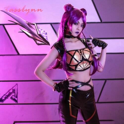Game League of Legends KDA Cosplay Costume KDA Daughter of The Void Kaisa Cosplay Outfit Fullsets K/DA Group with Gloves