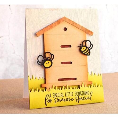 JMCRAFT Pretty Little Bees Honeycomb Metal Cutting Dies DIY Scrapbook Handmade Paper Craft Metal Steel Template Dies