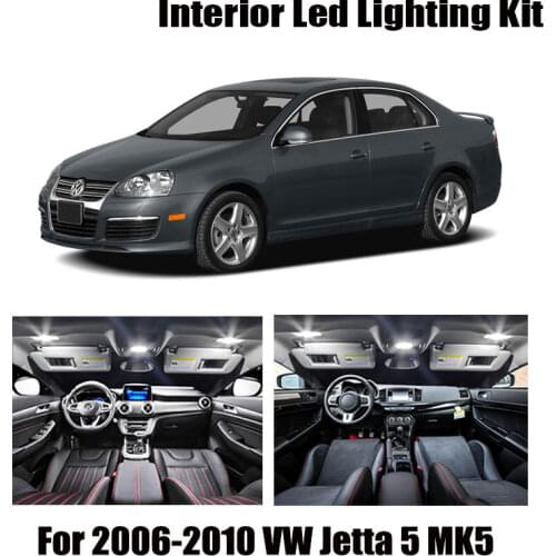 14 Bulbs White Canbus Interior LED Car Reading Light Kit Fit For 2006 2007 2008 2009 2010 VW Jetta 5 MK5 Map Dome Trunk Lamp