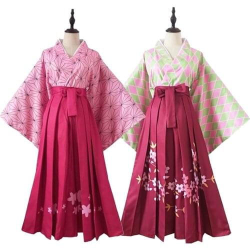 Cosplay Kanroji Mitsuri Nezuko Costume Anime Demon Slayer Kimetsu No Yaiba Women Kimono Uniform Cosplay Costume Sets
