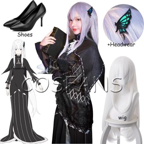 Echidna Cosplay Costume Re Zero Cosplay Re Life in a different world Echidna Costume Carnival Halloween Party Wigs and shoes