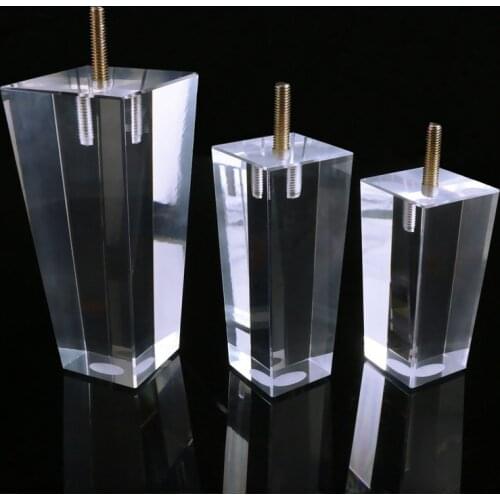Square Transparent Acrylic Furniture Leg Cabinet Dresser Wardrobe Foot Sofa Holder Modern Furniture Legs
