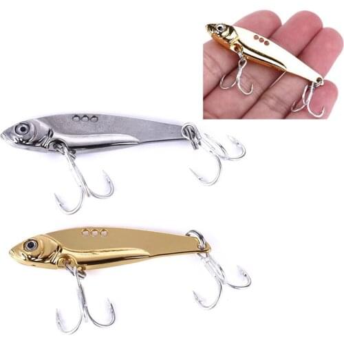 Metal VIB Vibrations Fishing Lures Artificial 3D Fish Bait Simulation Hook Sinking Sea Bait