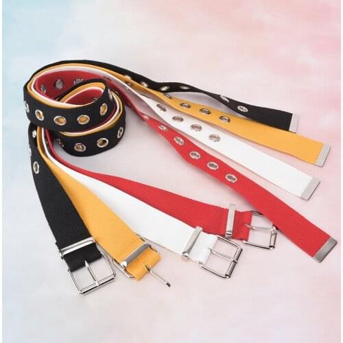 Fashion Long Women Students Jean Canvas Waist Belts Silver Pin Buckle Waistband Personality Casual Metal Ring Wild Belt