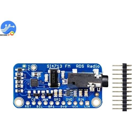 SI4713 Stereo FM Transmitter Module Digital Wireless Radio Regulator Interface LED Indication 2 Channel Input Board with Needle