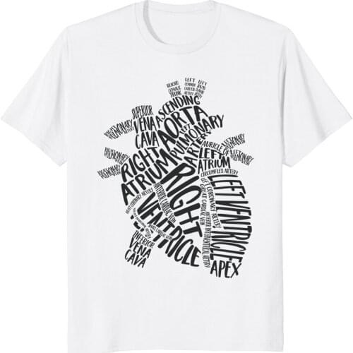 2019 New Short Sleeve Casual Funny Nurse Shirt - Anatomy of Heart Summer Casual Man T Shirt Good Quality