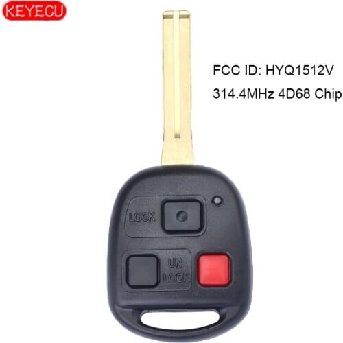 KEYECU Remote Key for Lexus GX470 2003-2009 Fob FCC ID: HYQ1512V 314.4MHz 4D68 Chip