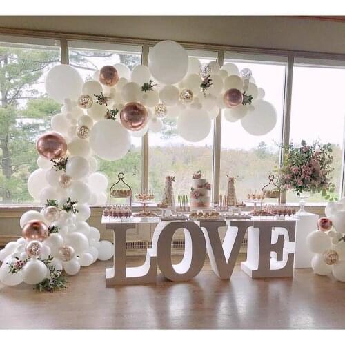 170pcs White Rose gold Foil Balloons Garland Arch Kit Confetti Globos Birthday Wedding Baby Shower Anniversary Party Decoration
