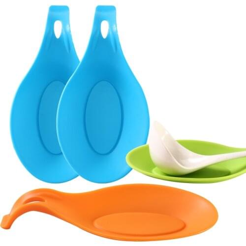 Food Grade Silicone Spoon Holder Mat Heat Resistant Placemat Spoon Rests Stand Rack Gadget Kitchen Tools Pad Accessories 5Z