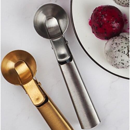 Snowball Scoop Portable Lightweight Anti-rust Stainless Steel Ice cream Scoop for Home