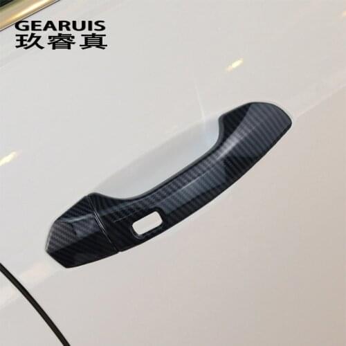 Car Styling Carbon Fiber Exterior Door Handle Sequins Decoration protection Covers Stickers For Audi A6 C8 A7 Auto Accessories