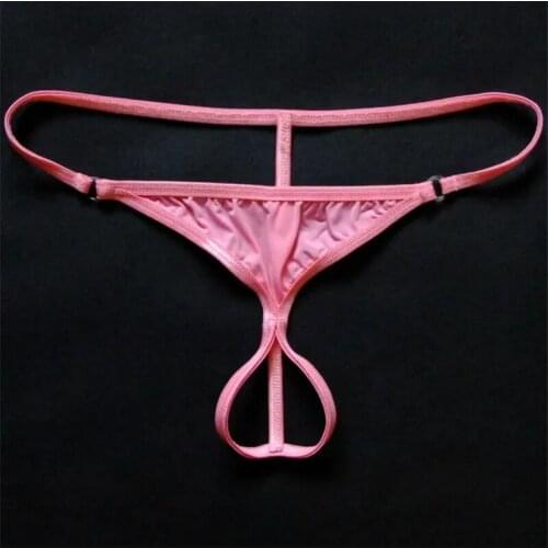 Crotchless Thong Men Gay Underwear Low Rise Penis Hole Sexy Gay Men Jockstrap Cueca Tanga Hombre