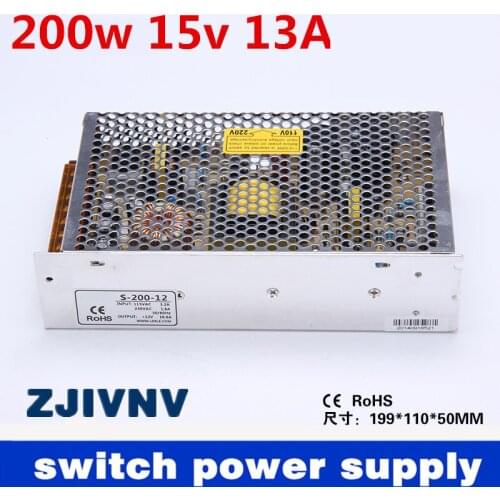 LED switching power supply 15V 200W switching power supply transformer 110VAC-220VAC 15VDC display power CE approved