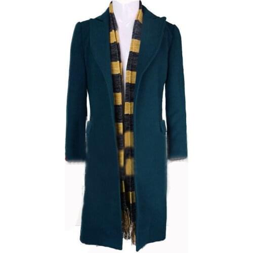 High quality Fantastic Beasts and Where to Find Them Newt Scamande Trench Cosplay Costume Blazer Winter Coat with scarf