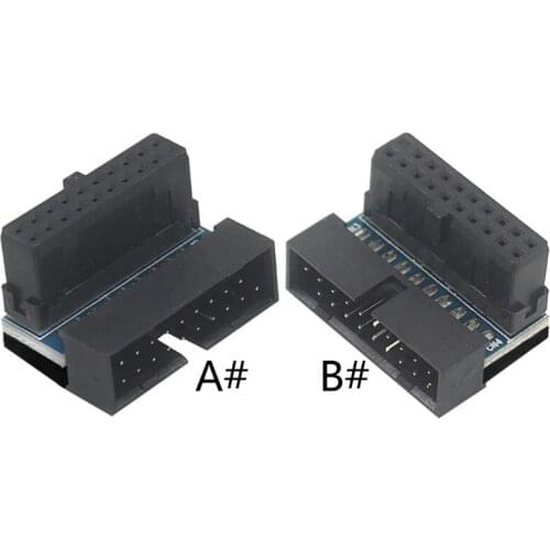 E8BA USB3.0 19/20Pin Steering Joint Socket Desktop Computer Motherboard Vertical Pin Holder 90 Degree