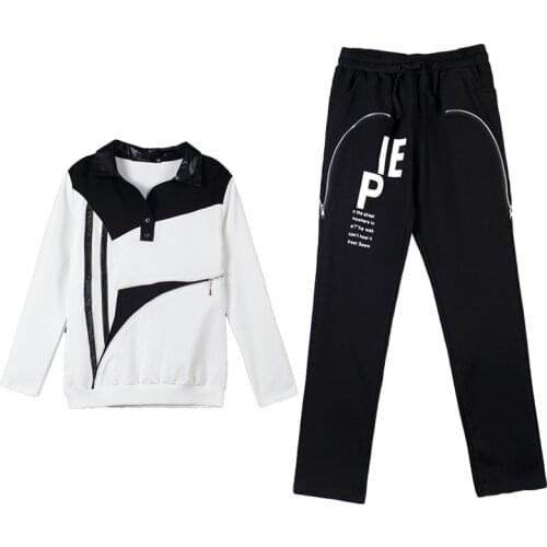 Spring Fashion 2 Piece Set Women Sport Tracksuit Letter Print Long Sleeve Sweatshirts+Pants Female Outfits Streetwear
