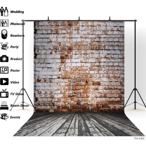 Old Brick Wall Wooden Floor Vinyl Backdrops For Photo Studio Props Party Baby Children Pet Toy Portrait Photography Backgrounds