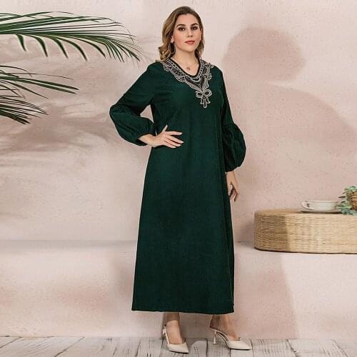 Eid Muslim Hijab Long Sleeve Abaya Dubai Turkey Dress Kaftan Islam Clothing Abayas For Women Robe Longue Musulman Femme Vestidos