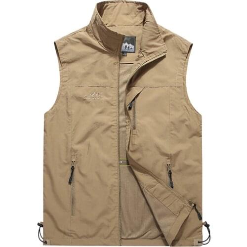Multi Pocket Mesh Thin Summer Men Vest with Many Pockets Casual Photographer Work Outerwear Sleeveless Jacket Male Waistcoat