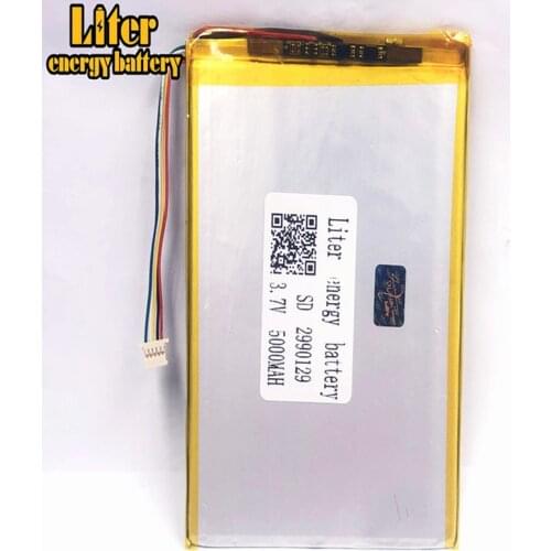 1.0MM 5pin connector PC 3.7 V 2990129 3090130 5000mah Tablet PC Rechargeable li-polymer battery