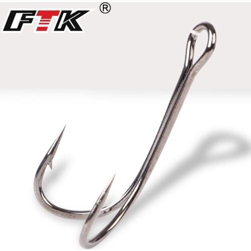 10-20pcs DIY Frog Lure Double Hook Fishing High Carbon Steel Fly Tying Worm Silicone Bait Double Fishing Hook 2 4 6 1/0 2/0 3/0