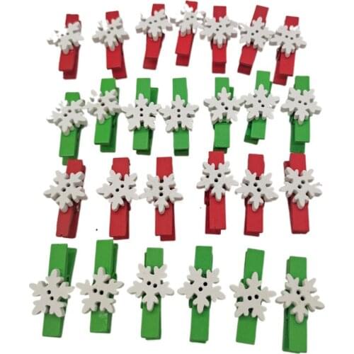 10pcs DIY Christmas Wood Clips Snowflake Clothespins, Photo Pegs Wall Decorative Little Clip for Home School Art Craft Decor