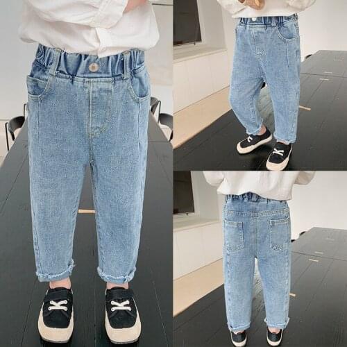 2021 Loose Baby Spring Autumn Jeans Pants For Boys Children Kids Trousers Clothing High Quality Teenagers 2021