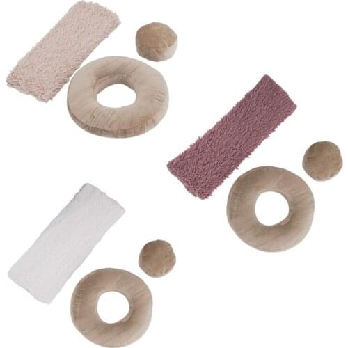 3 Pcs/Set Newborn Photography Props Blanket Cushion Baby Photo Shooting Backdrop Posing Assist Accessories H3CD