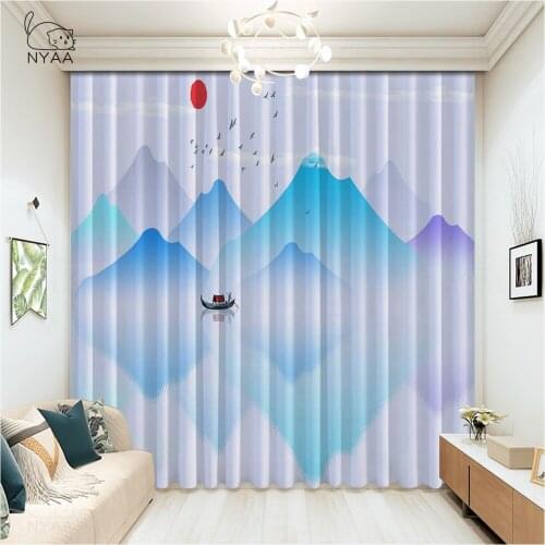 Abstract Color Lines Ink Landscape Decorative Painting Curtain Home Curtains For Living Room Curtain For Photo Micro Shading