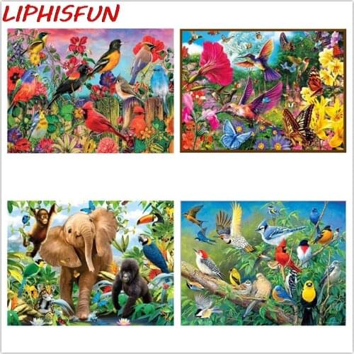 DIY 5D Diamond Painting Birds Flowers Cross Stitch Diamond Embroidery Scenery Full Drill Rhinestones Paintings Home Decoration