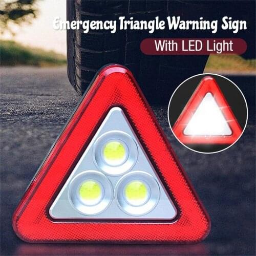 Emergency Triangle Warning Sign With LED Light