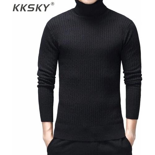 Black Mens Pullovers And Sweater Cotton Autumn Turtleneck Men Slim Sweaters Slim Clothes Casual Long Sleeve Christmas Cloth 3xl