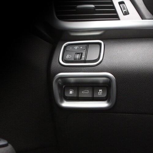 For Kia Optima K5 2016 2017ABS Chrome Car Interior Headlight Lamp Switch Button Cover Trim 2pcs Car-Styling Sticker Accessories