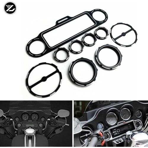 For Harley Electra Glide Street Glide Road Glide and Trike models Motor Speaker Stereo Accent Trim Ring Instrument Panel Decor
