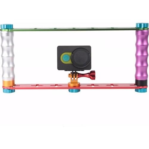 Dual Grip Handle Stabilizer Aluminum Mount Bracket for GoPro HERO6 /5 /5 Session /4 /3+ /3 /2 /1, Xiaoyi Other Action Cameras