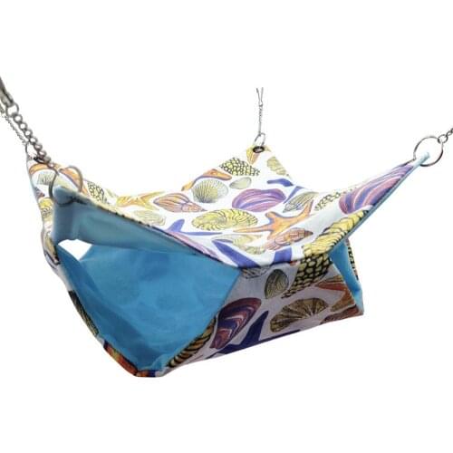 Pet Squirrel Hamster Printed Double Layer Hammock Hanging Bed Soft House Nest jaulas para pájaros