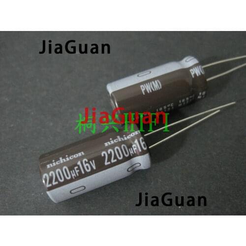 20PCS NEW NICHICON PW 16V2200UF 12.5X25MM electrolytic capacitor 16V 2200UF High frequency long life 2200uF/16V
