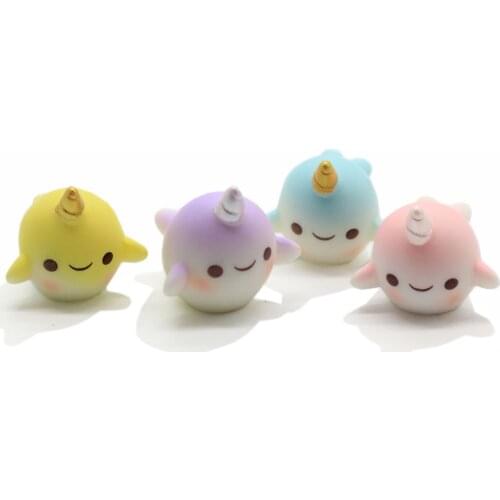 Kawaii Narwhal Dolphin Cartoon 3D Resin Miniature Art Supply DIY Craft Scrapbooking