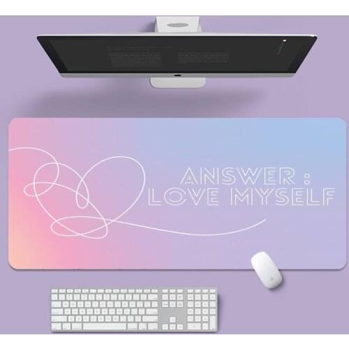 Anime Love Yourself Flower Kpop Keyboards Mat Rubber Gaming Mat Large Gaming Laptop XL Non-slip Rubber Office Computer Mouse Pad
