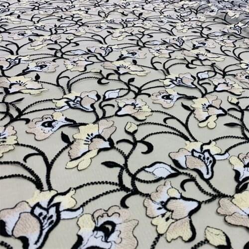 Lace244 From 2meter Summer Fabrics Flowers Embroidery Lace Fabrics Stage/Wedding/Designers Dress Fabrics DIY Materials