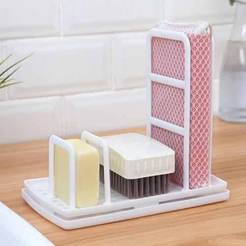 Kitchen drain rack rag dish cloth water storage rack kitchen utensil basket towel rag kitchen storage holder 10.5*18*16.5cm